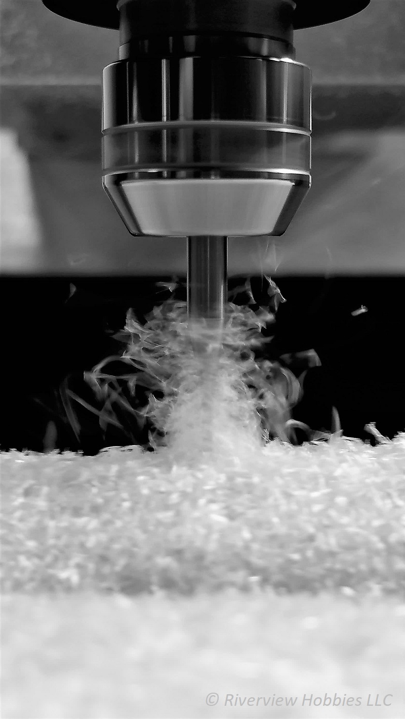 CNC cutting tool collecting cut wax to create a mini swarf tornado or swarfnado!